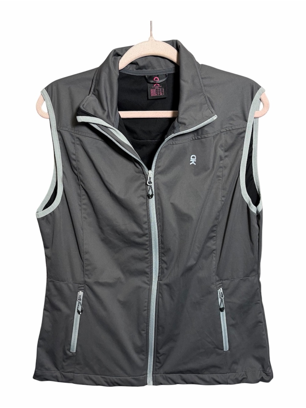 Little Donkey Andy Vest Gray Softshell Zip Vest with Contrast Trim